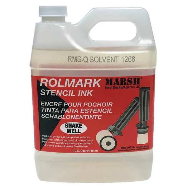 Marsh Rolmark Stencil Ink Quart/White American Made From, 50 OFF
